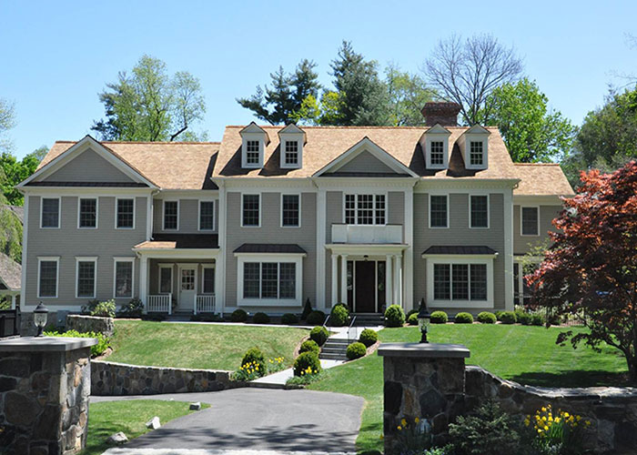 Cedar Roof on Colonial Home After